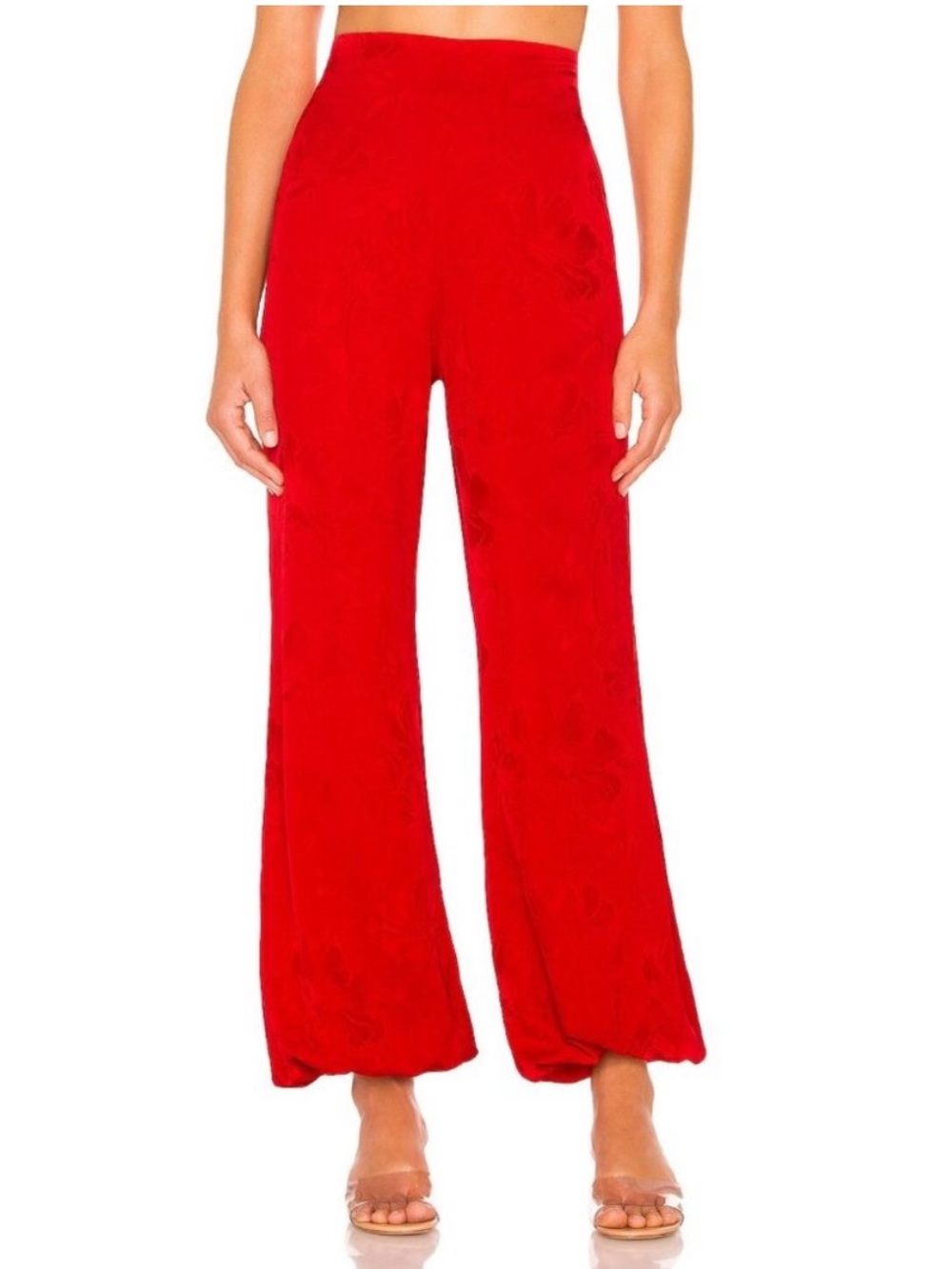 Silvia Tcherassi Pants Angera Joggers in Red Jacquard
